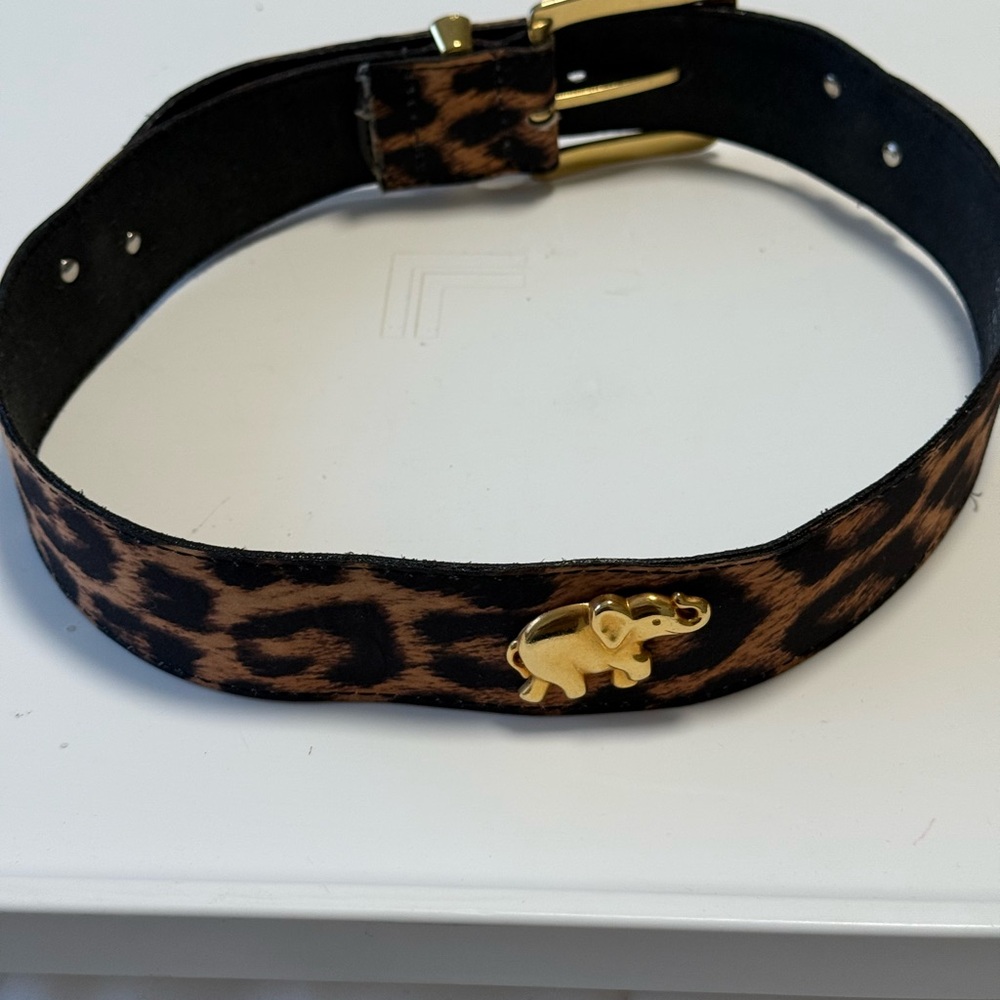 Leopard Print Belt with Gold Elephant Accent. 28/70 - Picture 7 of 7